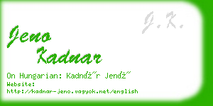 jeno kadnar business card